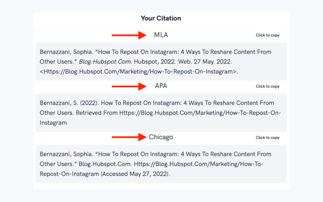 Citation generator: MLA, APA and Chicago