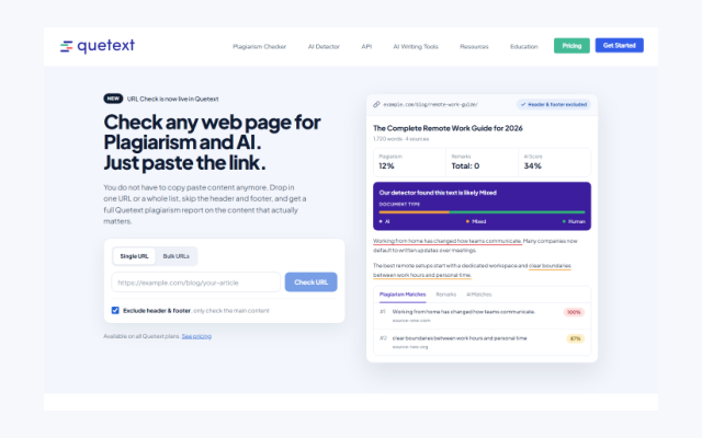 URL Check page